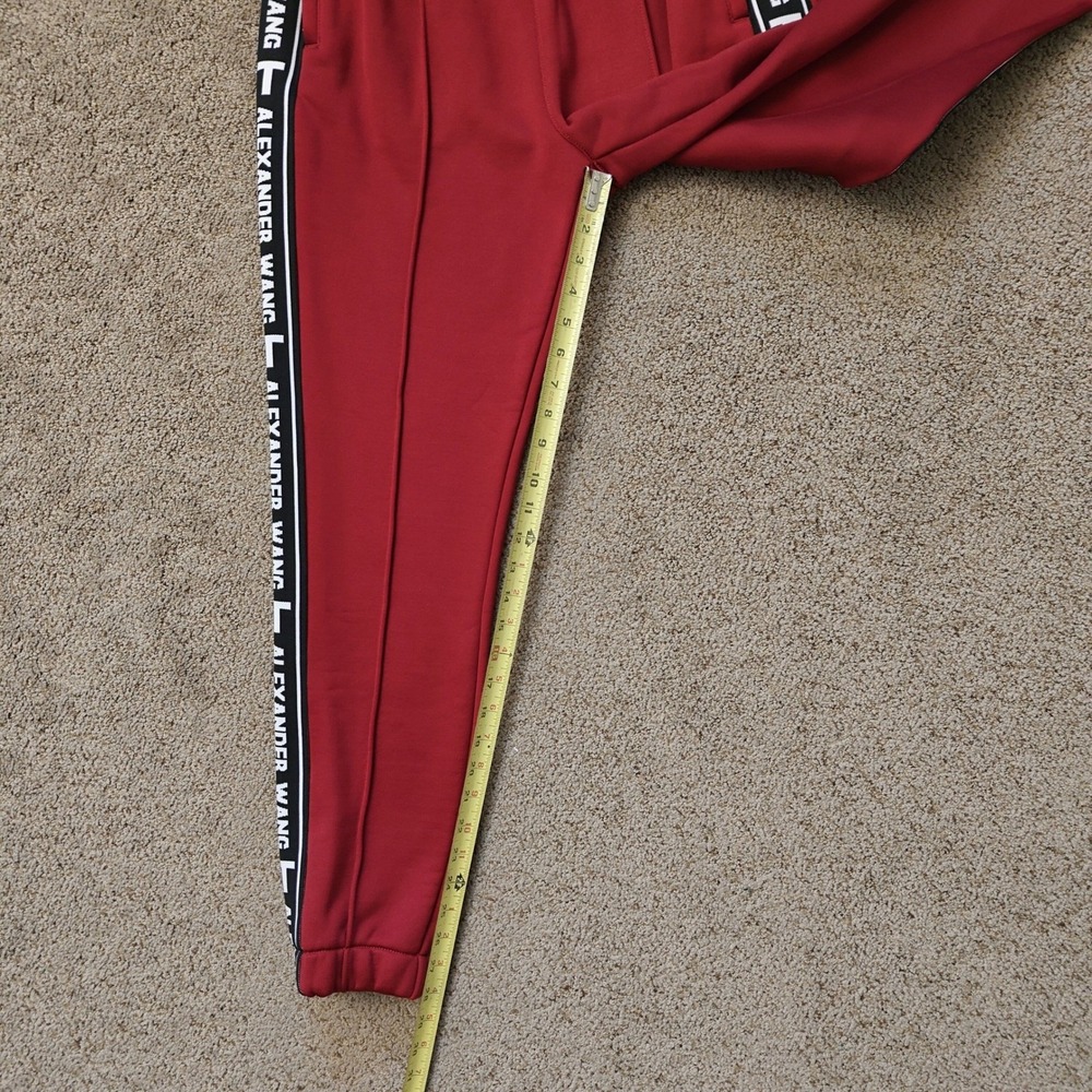 Alexander Wang Designer Track Pants Logo Joggers‎ Red Womens Size Small - Picture 9 of 12